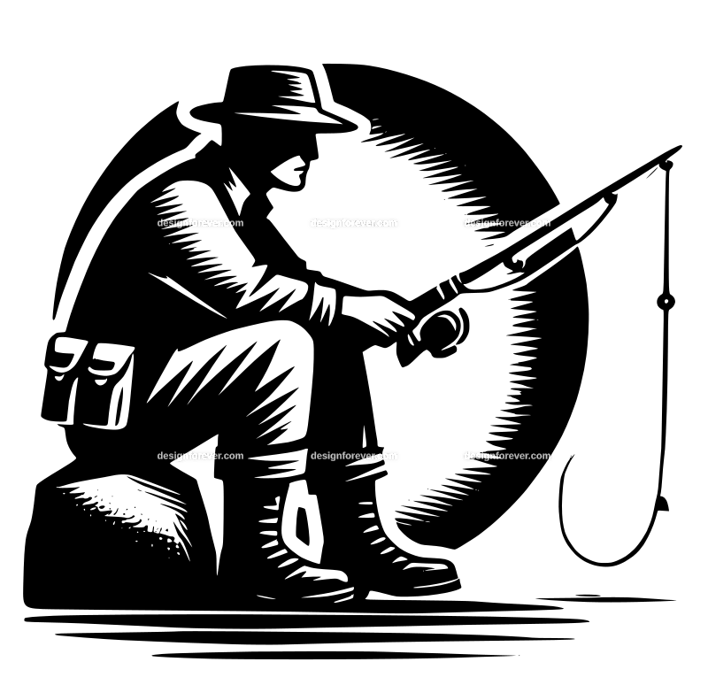 the quiet fisherman graphic logo