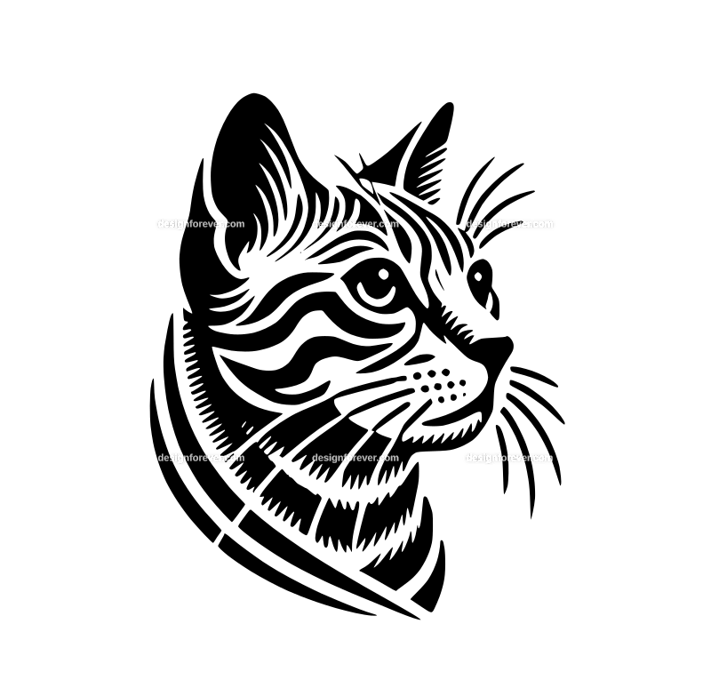 Bengal cat graphic logo