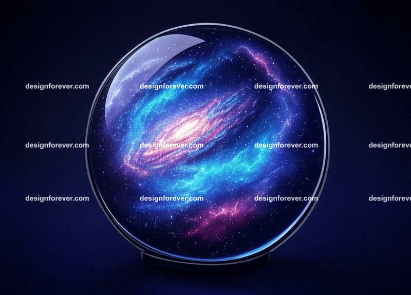 a galaxy inside crystal ball