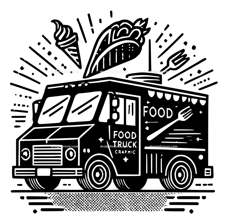 food truck graphic logo