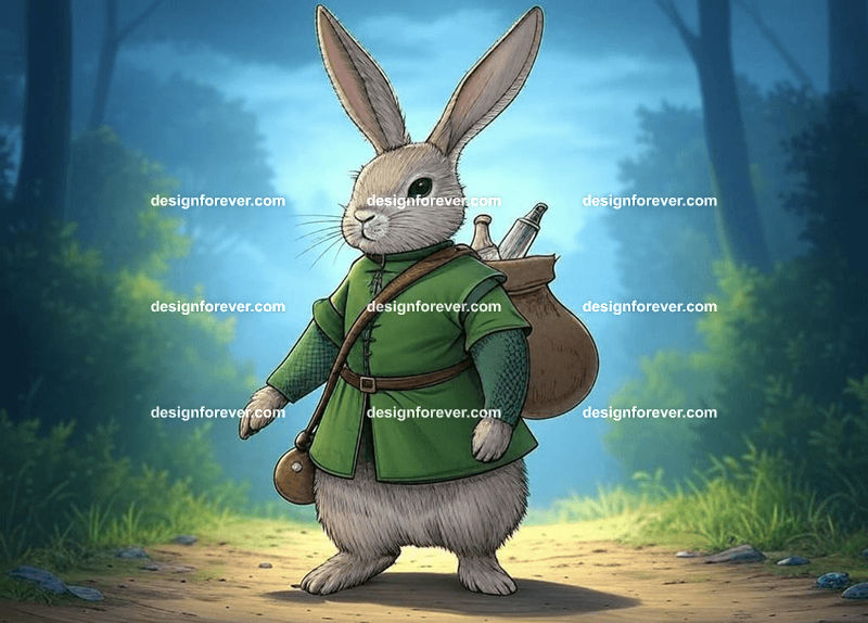 rabbit in a in a bustling market