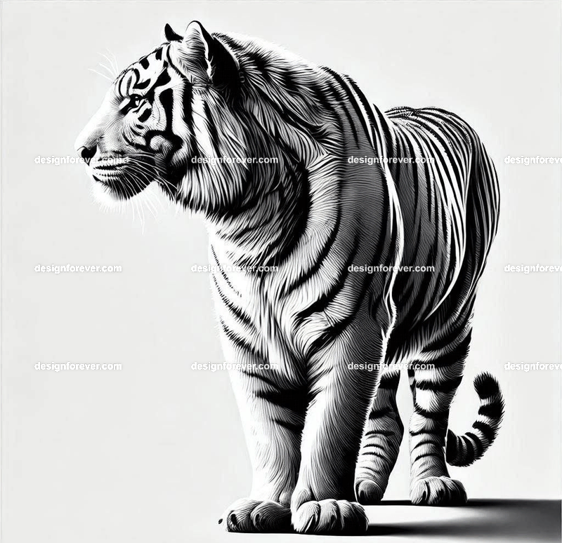 the tiger front facing