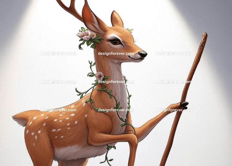 Graceful deer as a forest guardian