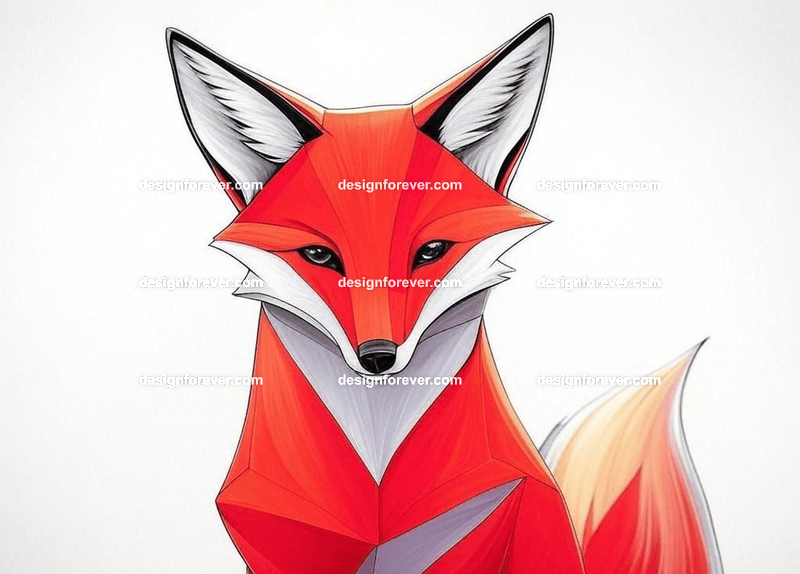 Simple line drawings of fox