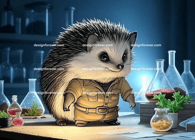 Hedgehog in a small workshop