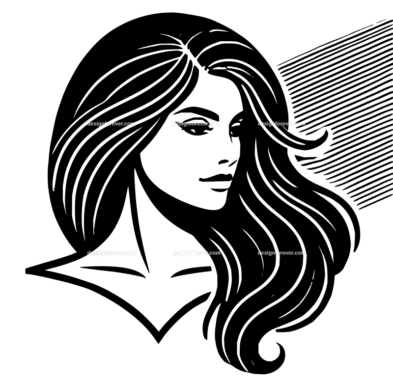 woman's wig graphic logo