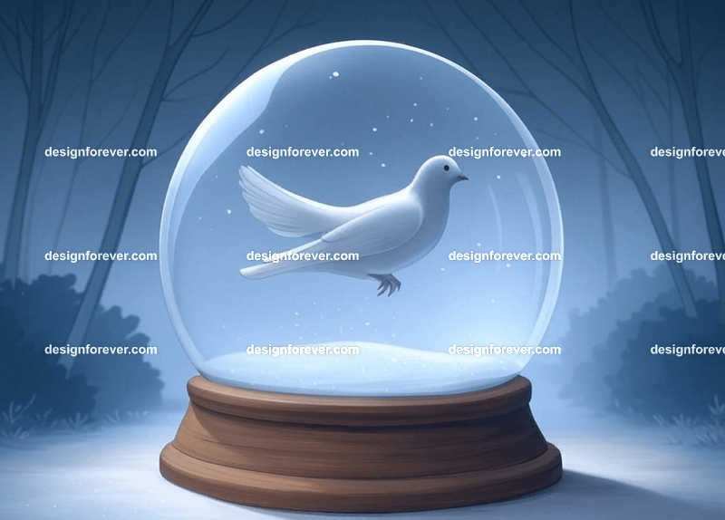 dove in crystal ball glass orb