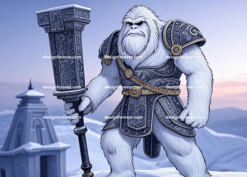 Yeti in ceremonial armor