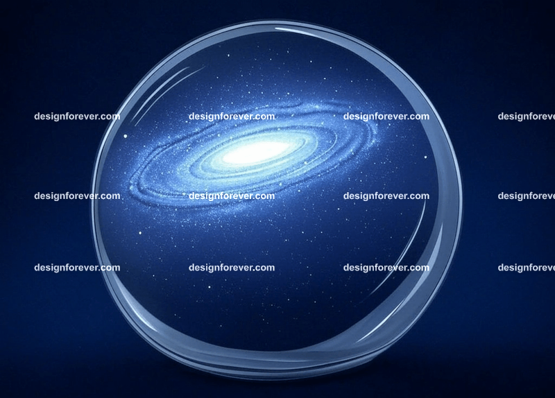 a galaxy inside crystal ball
