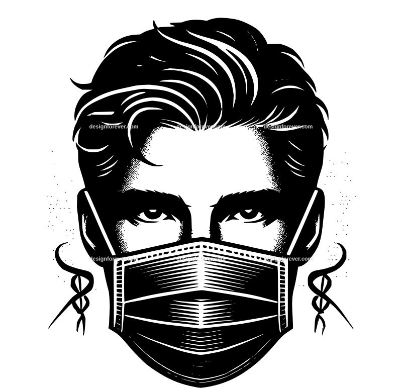 the surgeon's mask graphic logo