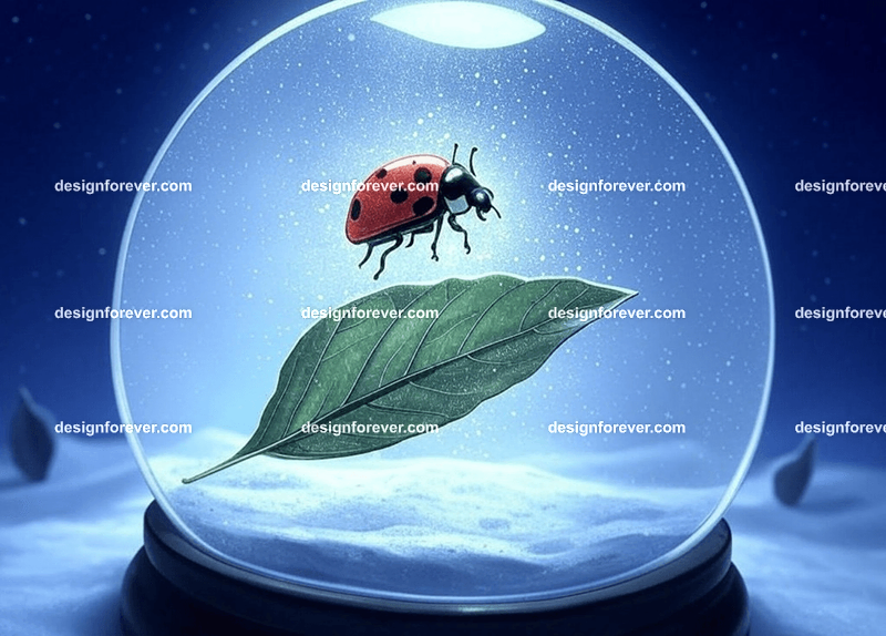 /imagine lady bug in a crystal ball