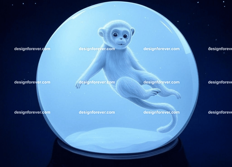 /imagine sea monkey in a crystal ball