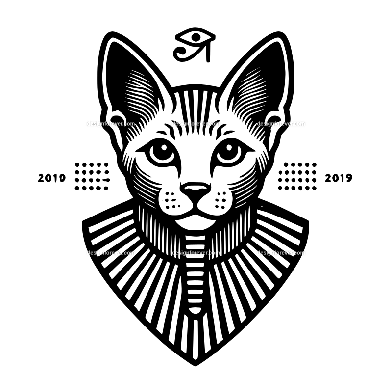 Egyptian Mau cat graphic logo