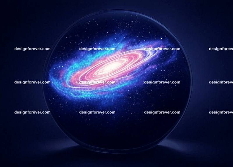 a galaxy inside crystal ball