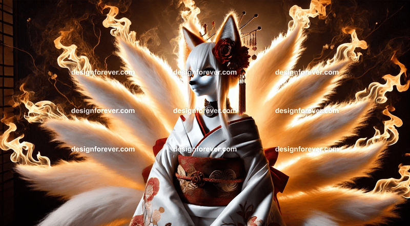 Kitsune in a silk kimono