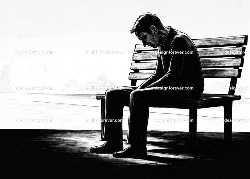 man in park in despair