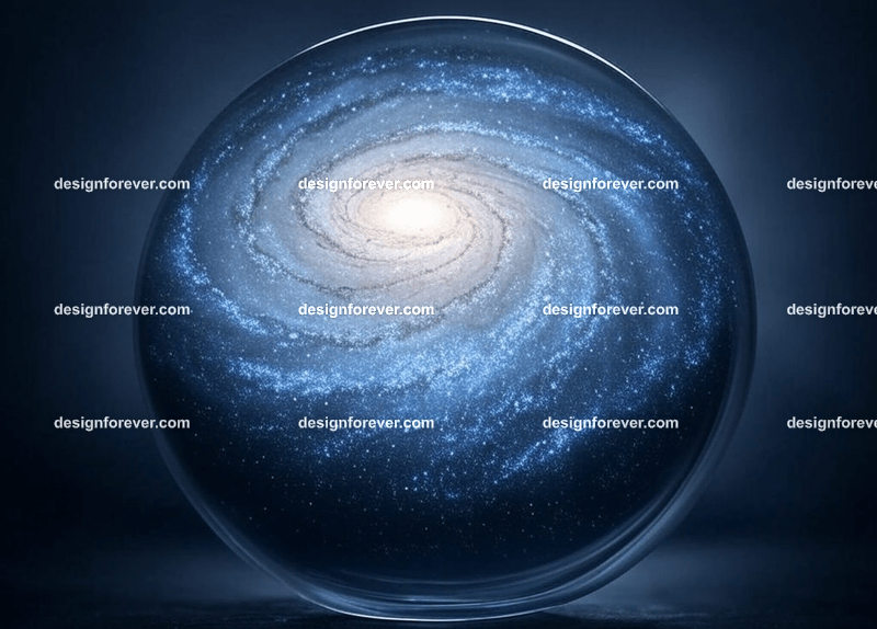 a galaxy inside crystal ball