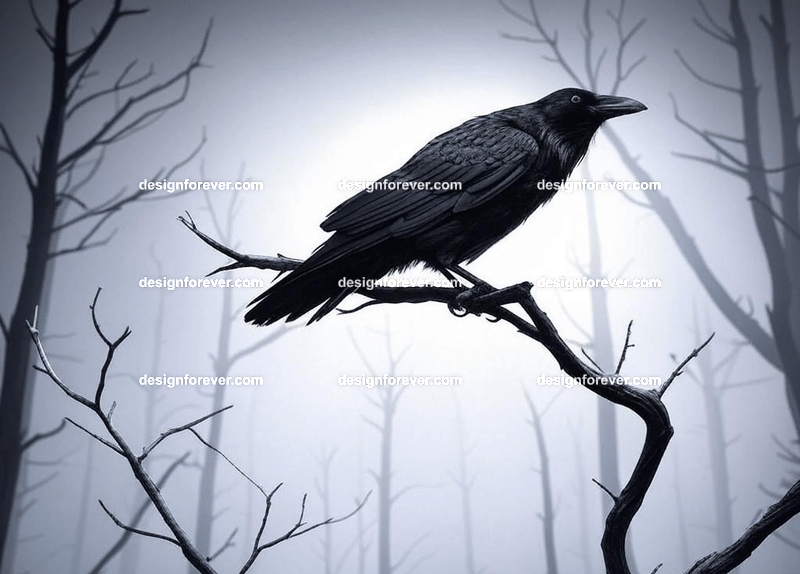 raven forest branch dead trees