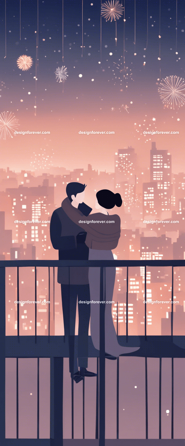 a couple wife husband girlfriend boyfriend celebrating new years xmas christmas holiday