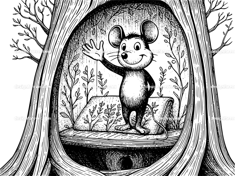 mr mouse waving hi to the birds