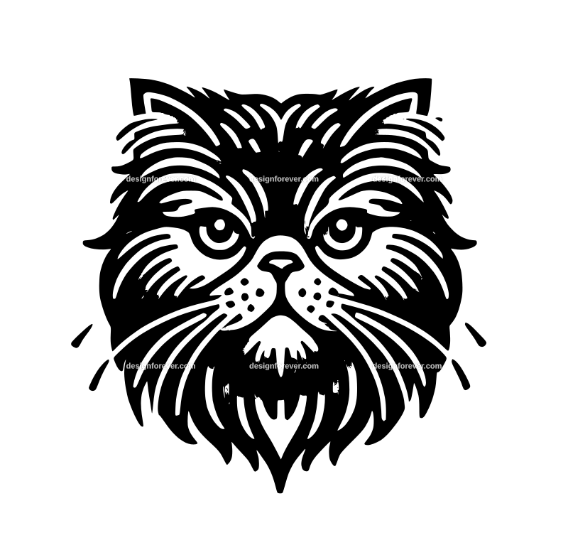 Persian cat graphic logo