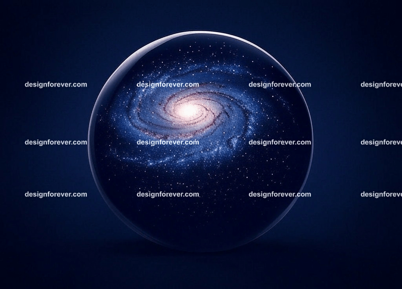 a galaxy inside crystal ball