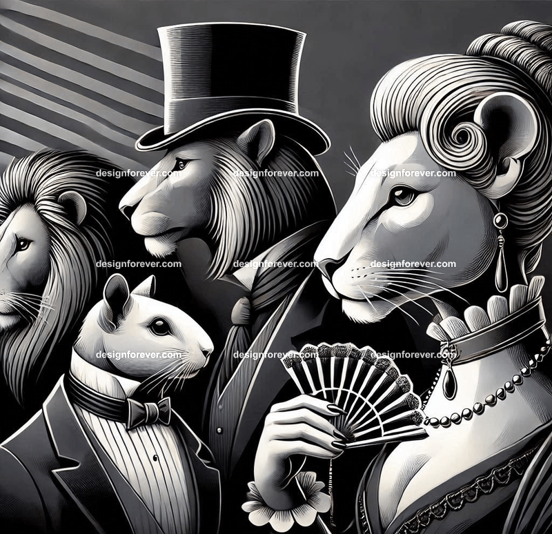Animals styled as vampiric aristocrats