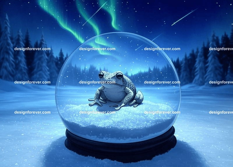 frog in crystal ball glass orb