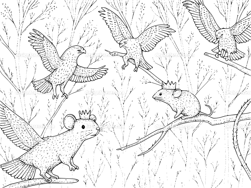 the mouse kingdom under attack by hawks