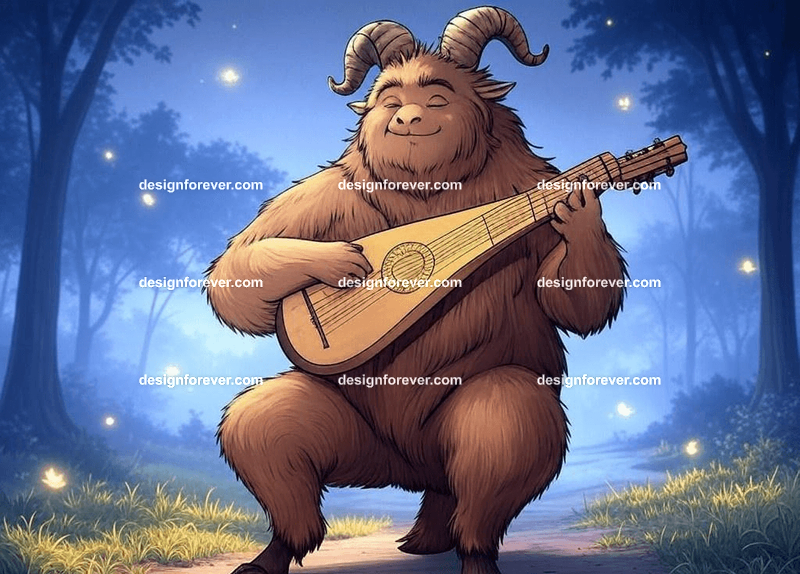 Satyr with a lute