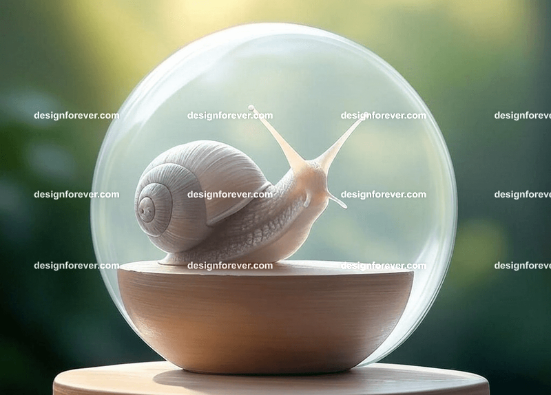 snail in crystal ball glass orb