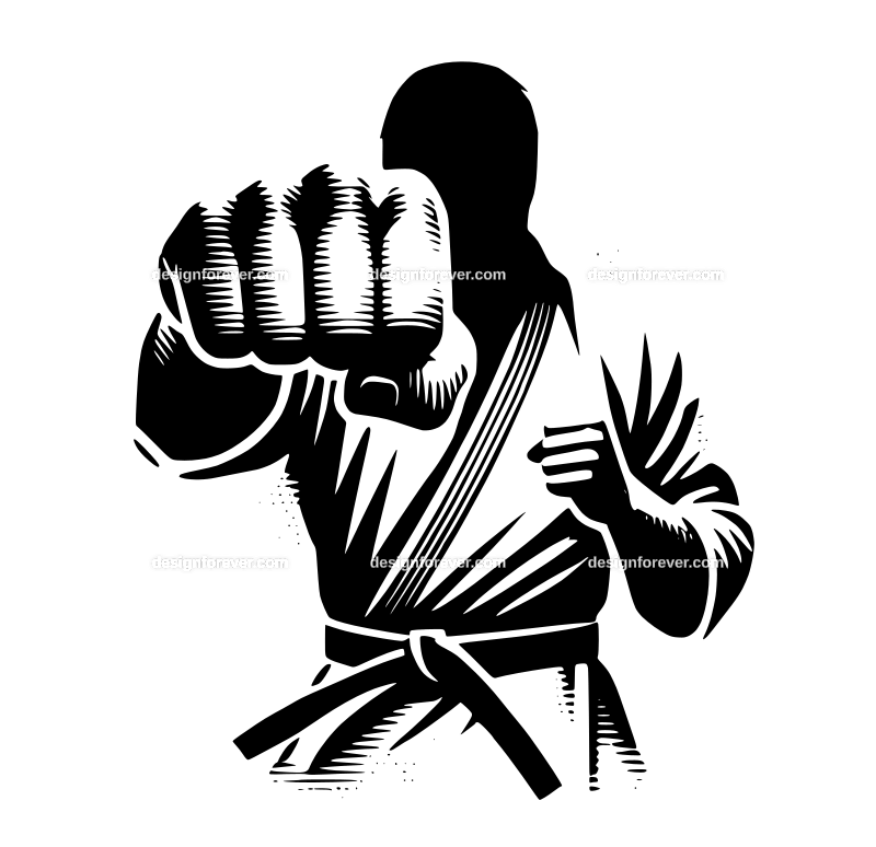 karate punch graphic logo