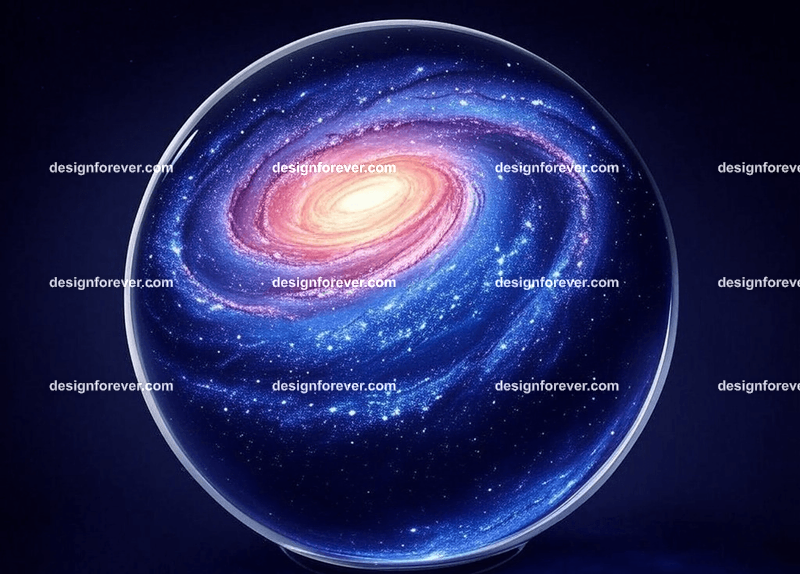 a galaxy inside crystal ball