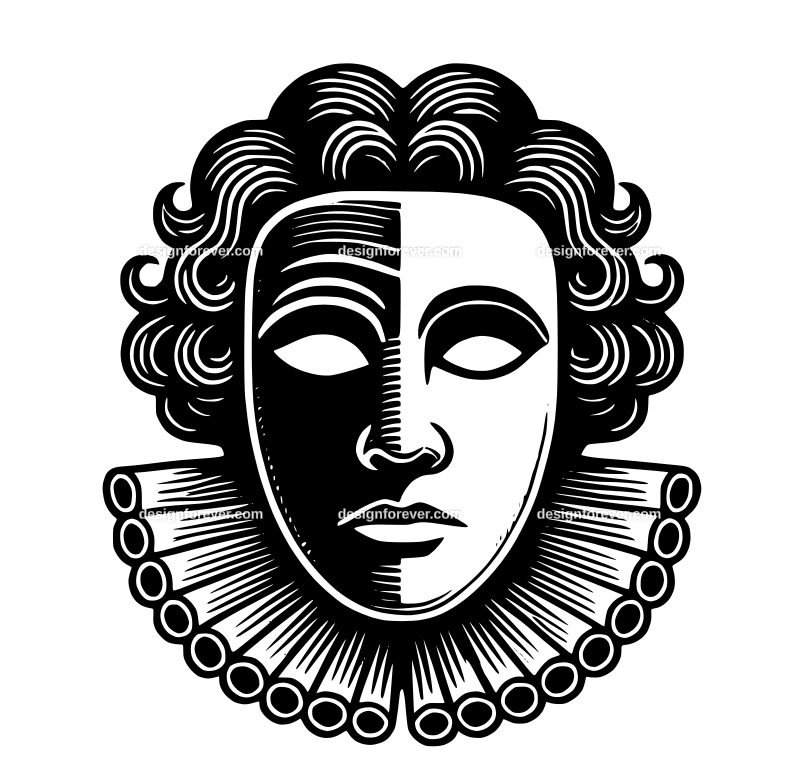 playwright mask graphic logo