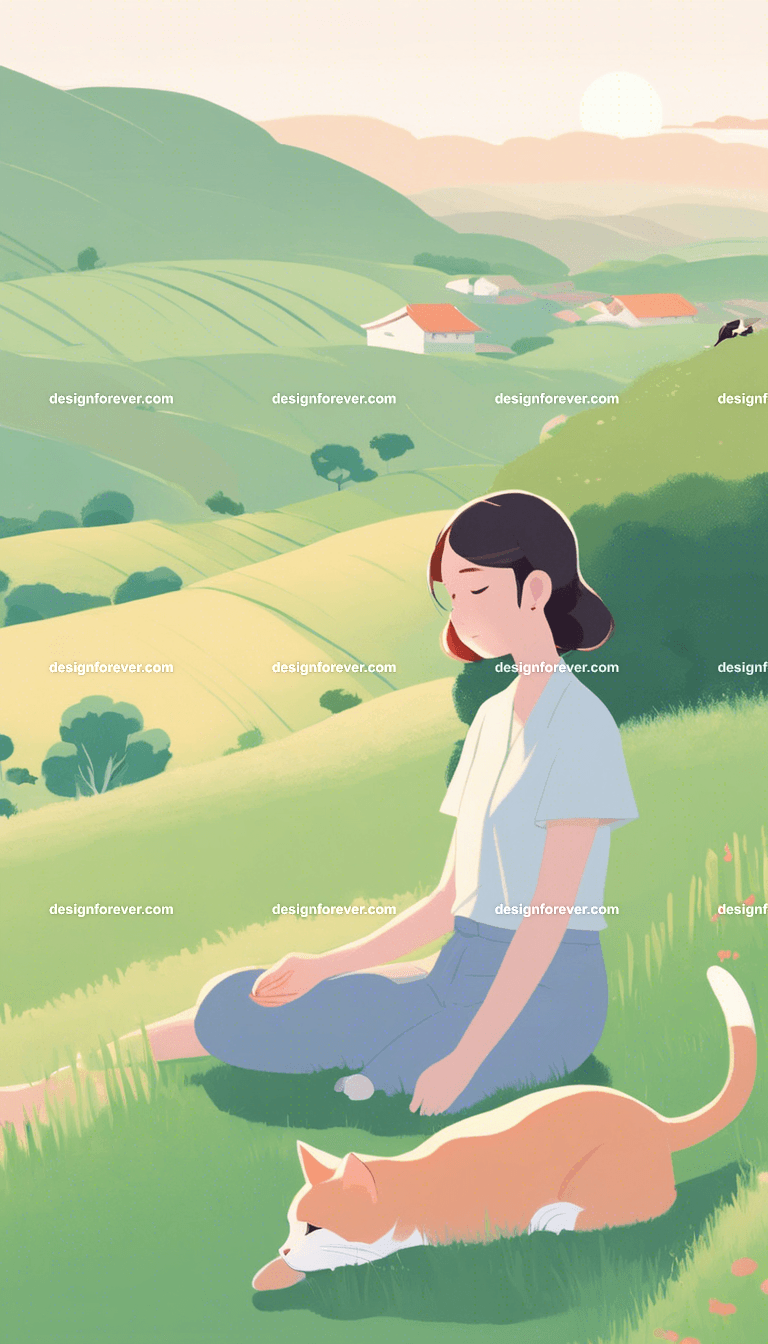 woman enjoying countryside