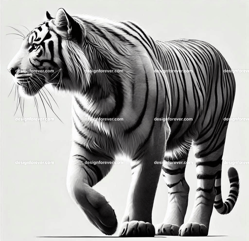 the tiger front facing