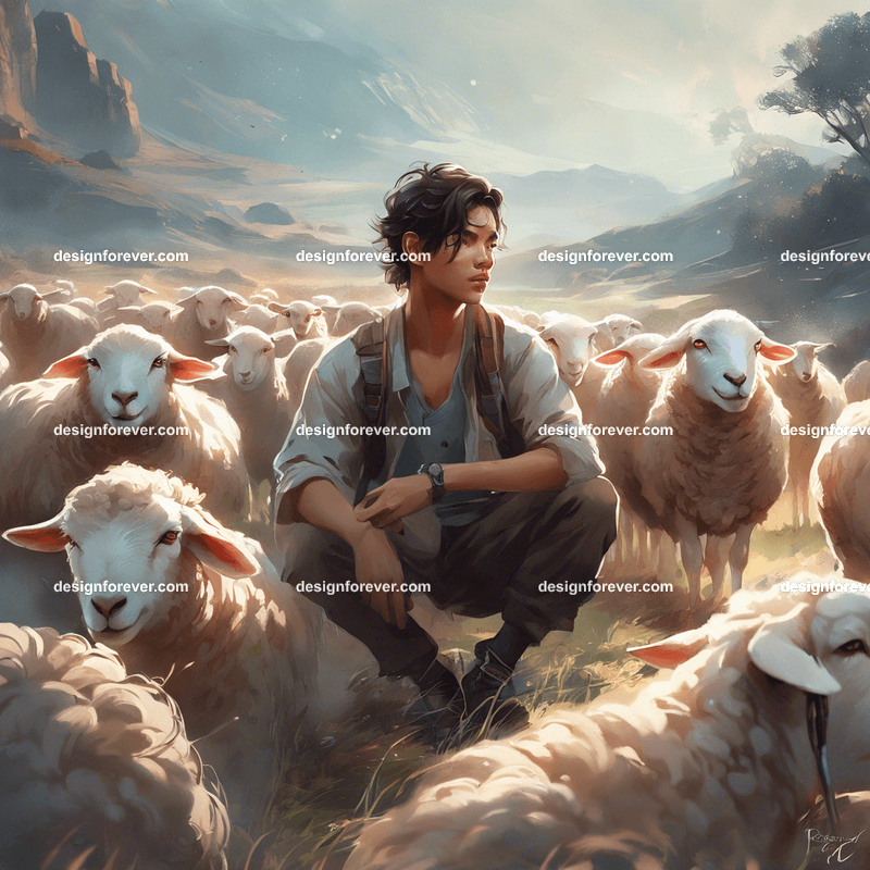 a young sheep herder