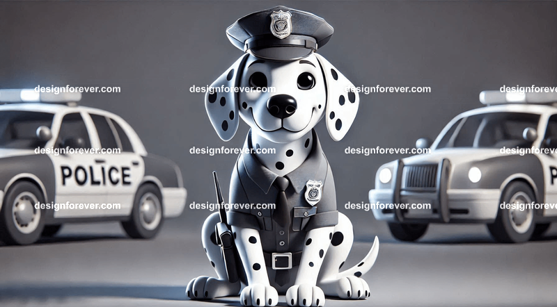 dalmation dressed as policeman