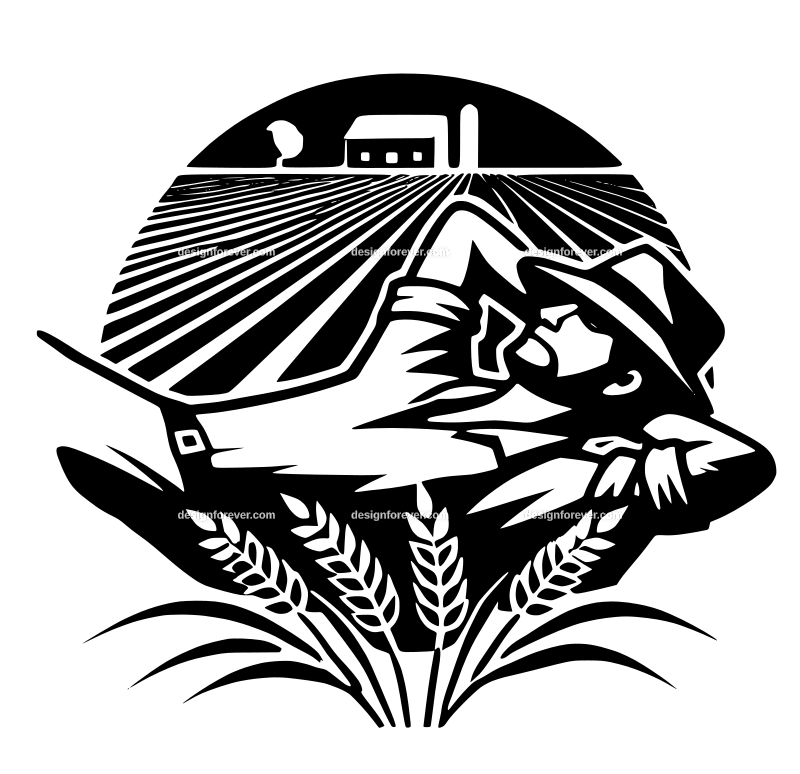 the lazy farmer graphic logo