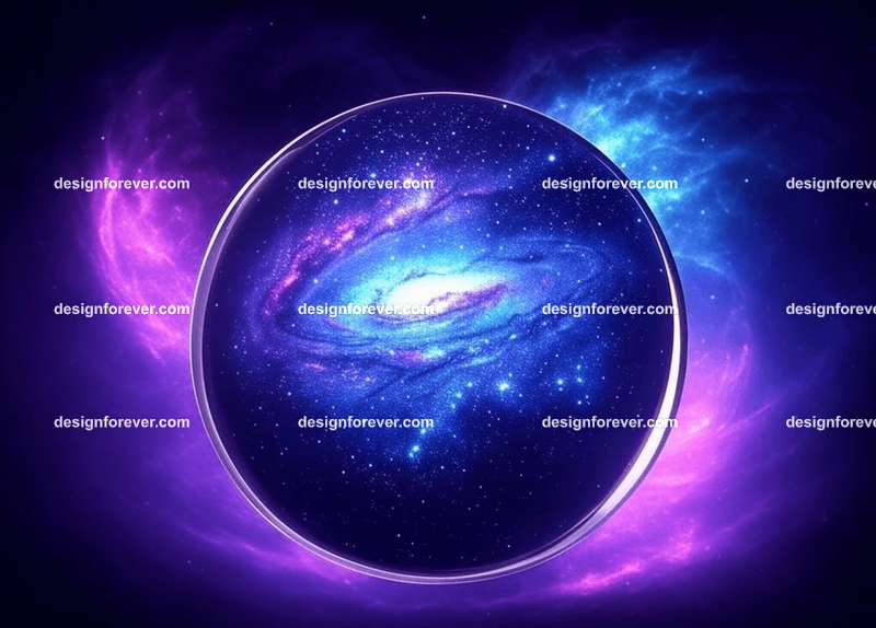 a galaxy inside crystal ball