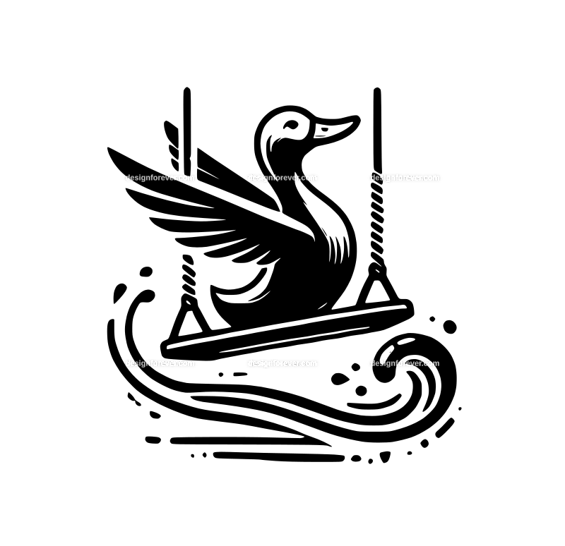 the swinging duck graphic logo