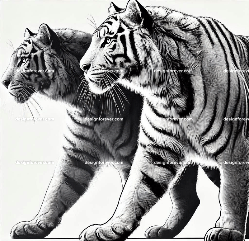 the tiger front facing