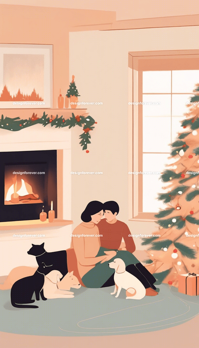 a couple wife husband girlfriend boyfriend celebrating new years xmas christmas holiday