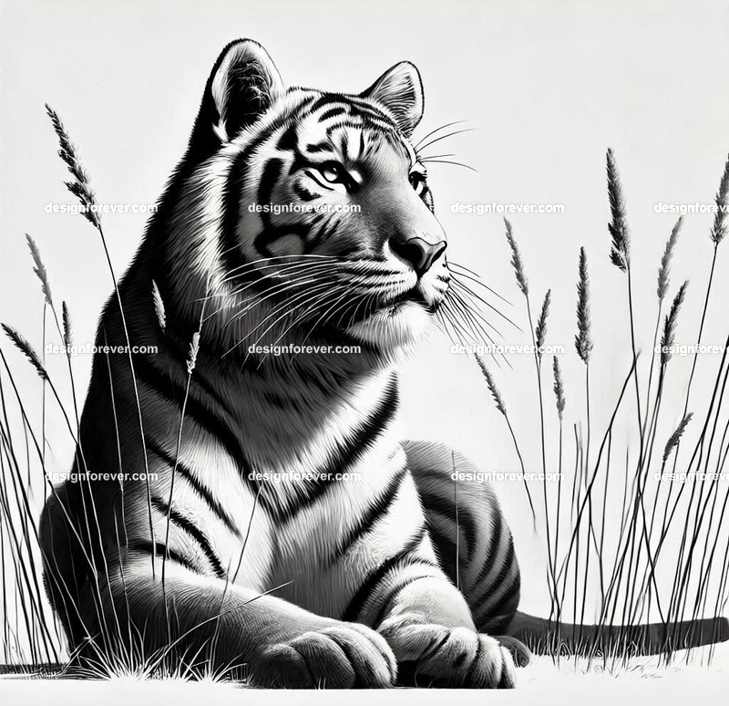 the tiger front facing