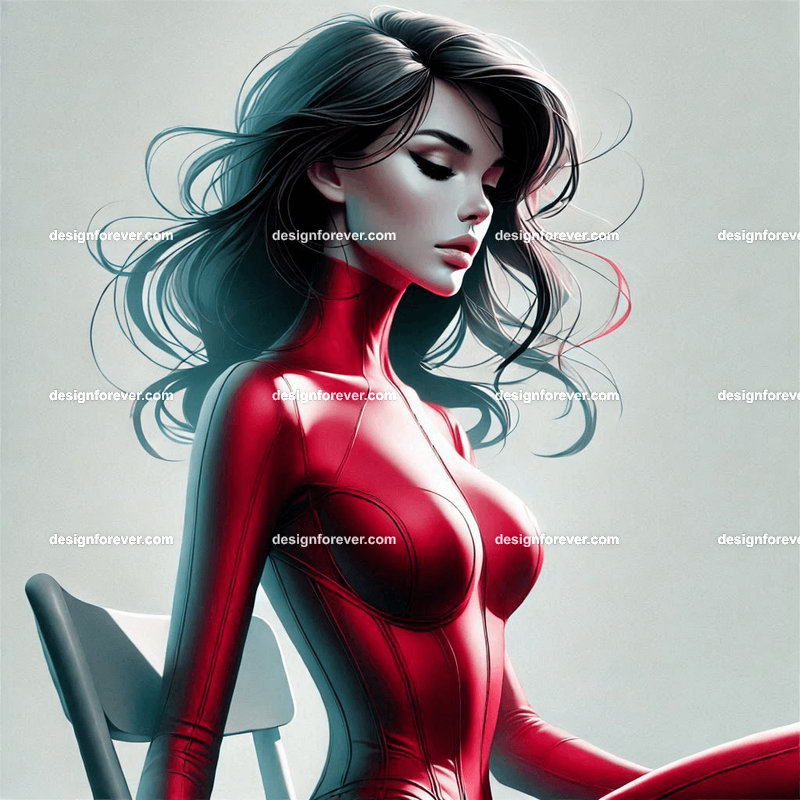 woman in red lycra mobile suit