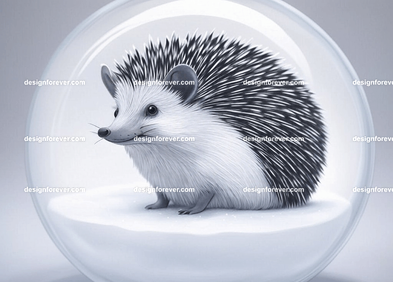 hedgehog crystal ball glass orb
