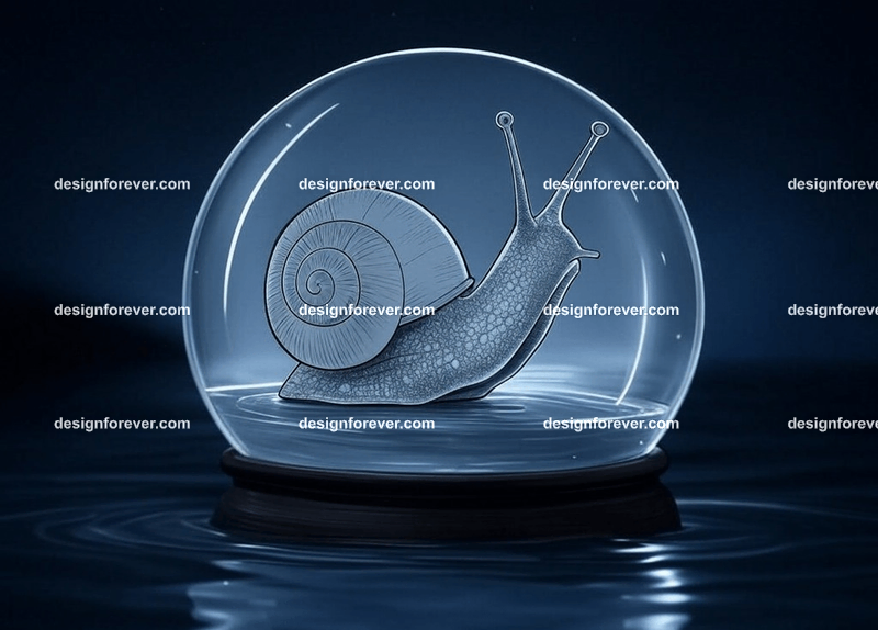 /imagine snail in a crystal ball