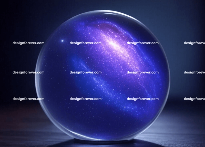 a galaxy inside crystal ball