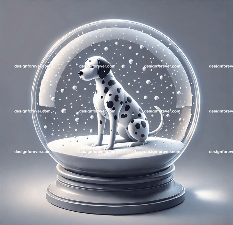 dalmation within glass bowl like a snow globe