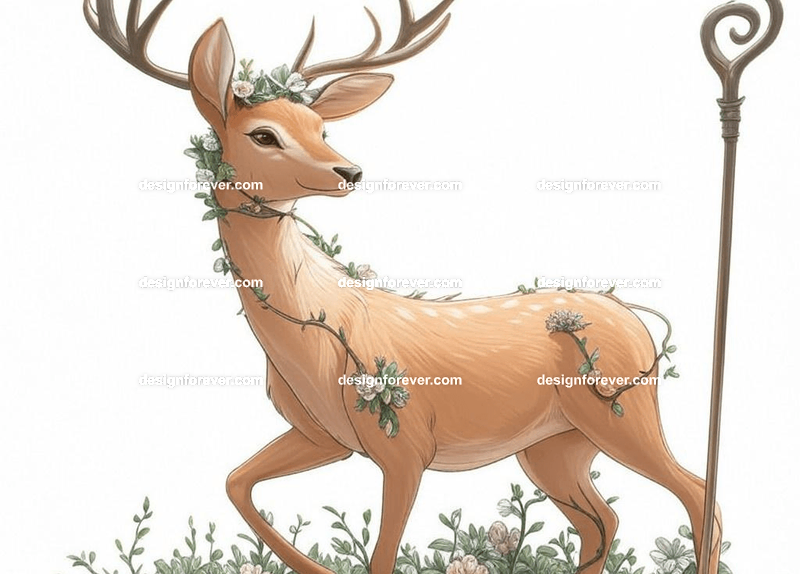 Graceful deer as a forest guardian